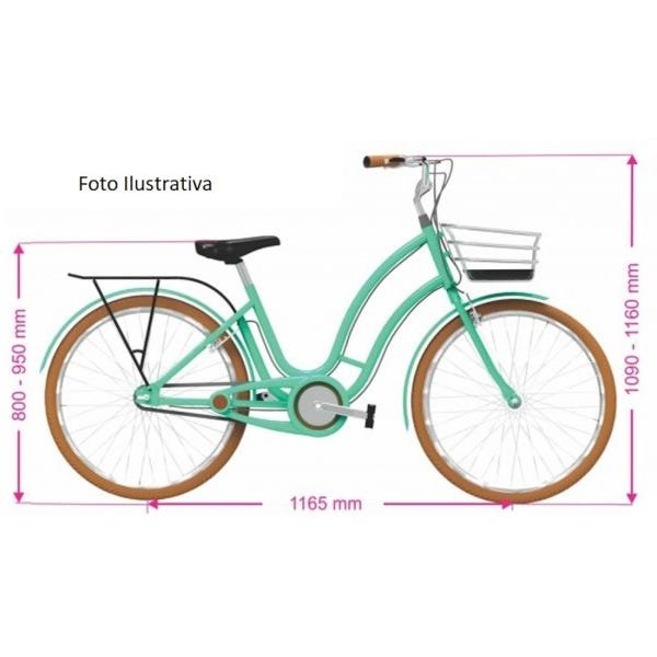 Bicicleta Retrô Vintage Antonella Aro 26 Verde Acqua - 5