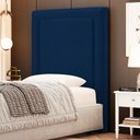 Ver imagem 2 de Cabeceira Cama Box Solteiro Alba 90cm com Frame Veludo Azul Marinho - Abmaza