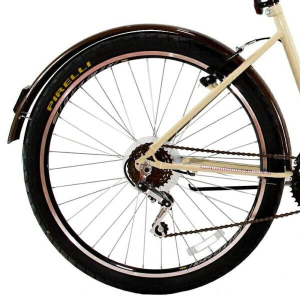 Bicicleta Retrô Vintage Aro 26 18v Feminina Beach Bege - 2