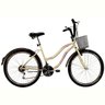Bicicleta Retrô Vintage Aro 26 18v Feminina Beach Bege - 1