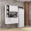 Ver imagem 2 de Cozinha Isis Completa 5 Portas Suspensa com Balcão Branco/Preto - Poquema