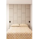 Ver imagem 2 de Cabeçeira Dominó 2,50 Altura e 1,60 Largura Modulos Colantes:suede Marfim