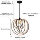 Ver imagem 2 de Luminária Lustre Pendente Sala Jantar Cozinha Moderno Circulo Grande Carvalho