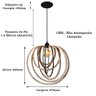 Luminária Lustre Pendente Sala Jantar Cozinha Moderno Circulo Grande Carvalho - 2