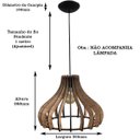Ver imagem 2 de Luminária Teto Madeira Bivolt E27 Sala Ilha Cozinha Balcão Moscou 20H Carvalho
