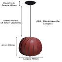 Ver imagem 2 de Luminária De Teto Moderno Bivolt E27 Casa Sala Mesa Ilha Bancada Rubi Marsala