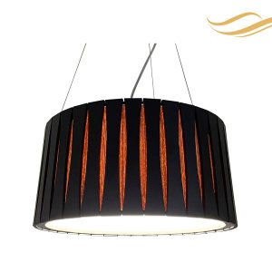 Luminária Lustre Pendente Moderno Bivolt E27 Sala Mesa Jantar Redondo 50cm Preto