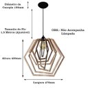 Ver imagem 2 de Luminária Lustre Pendente Sala Jantar Cozinha Moderno Hexágono Grande Carvalho