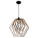 Ver imagem 3 de Luminária Lustre Pendente Sala Jantar Cozinha Moderno Hexágono Grande Carvalho