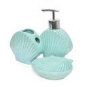 Ver imagem 2 de Kit para Banheiro Lavabo 3 Peças Sereia Concha Perolado:verde