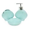 Kit para Banheiro Lavabo 3 Peças Sereia Concha Perolado:verde - 1