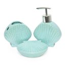 Ver imagem 1 de Kit para Banheiro Lavabo 3 Peças Sereia Concha Perolado:verde