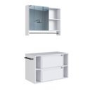 Ver imagem 3 de Conjunto Banheiro Gabinete 80cm e Espelheira Branco Cj8010