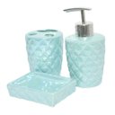 Ver imagem 1 de KIT PARA BANHEIRO LAVABO 3 PEÇAS SEREIA ESCAMAS PEROLADO:VERDE