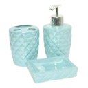 Ver imagem 2 de KIT PARA BANHEIRO LAVABO 3 PEÇAS SEREIA ESCAMAS PEROLADO:VERDE