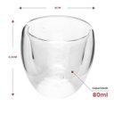 Ver imagem 2 de Copo Parede Dupla de Vidro Café 80ml 2 Peças