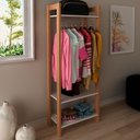 Ver imagem 1 de Closet Modulado Aberto com Prateleiras e Cabide Az1029 Tecno Mobili - Amêndoa/branco