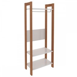 Closet Modulado Aberto com Prateleiras e Cabide Az1029 Tecno Mobili - Amêndoa/branco - 2
