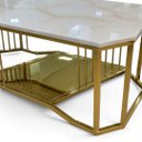 Ver imagem 5 de Mesa de Centro Moderna Dourada com Tampo Marmorizado a: 45cm L: 100cm P: 50cm