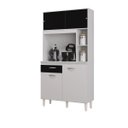 Ver imagem 1 de Kit Cozinha Duda Completo 4 Portas Branco/Preto - Poquema