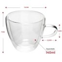 Ver imagem 2 de Xícara Parede Dupla de Vidro Café 120ml 2 Peças