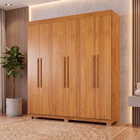 Guarda-Roupa Casal 6 Portas 2 Gavetas MDF Miami Yescasa