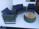Ver imagem 2 de Conjunto Moveis de Corda Náutica Cor Verde Sofá Poltronas e Mesa Conjunto Rivieira Jardim Varanda