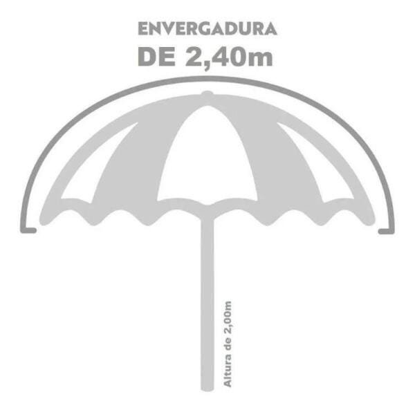 Guarda-Sol 2,40m Alumínio Com Silver Coating - Inclinação: AZUL BRANCO - 2