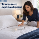 Ver imagem 4 de Kit 2 Protetores de Travesseiro Branco 70x50cm Impermeável Malha Lynel