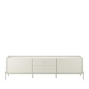 Ver imagem 3 de Rack para TV até 75" 2 Gavetas 2 Portas Jasper 220 cm - Off White Fosco c/ Champanhe