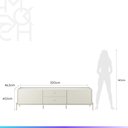 Ver imagem 7 de Rack para TV até 75" 2 Gavetas 2 Portas Jasper 220 cm - Off White Fosco c/ Champanhe