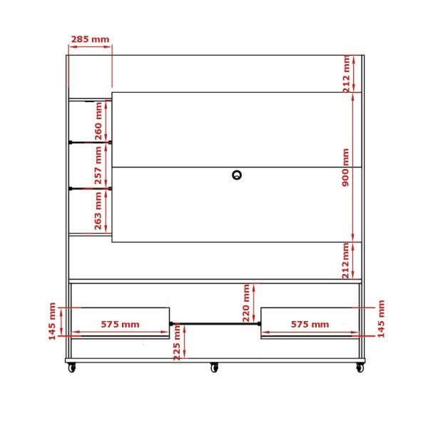 Home Theater Mascavo - Cumaru com Off White - Patrimar Móveis - Cumarú/Off White - 5