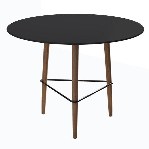 Conjunto com Mesa Gardênia Preta e 2 Banquetas Marrons - 2