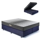 Ver imagem 1 de Cama Baú Queen 158x198 Suede Preto com Dual Firm Espuma Ecoflex