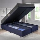 Ver imagem 3 de Cama Baú Queen 158x198 Suede Preto com Dual Firm Espuma Ecoflex