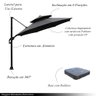 Ombrelone Externo com Base Belmopã com Rotação 360º Grafite G56 - Gran Belo - 2