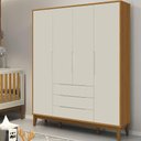 Ver imagem 2 de Guarda Roupa Infantil Classic Elfe Areia Acetinado Savana Amadeirado - Reller