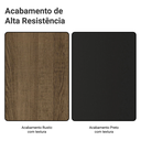 Ver imagem 2 de Guarda-Roupa Solteiro com Pés 4 Portas Batentes com Espelho Rustic/Preto/Rustic Saturno Madesa