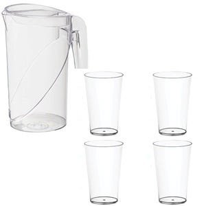 Conjunto Jarra 2L com 4 Copos 350ml Prime Utility Cristal