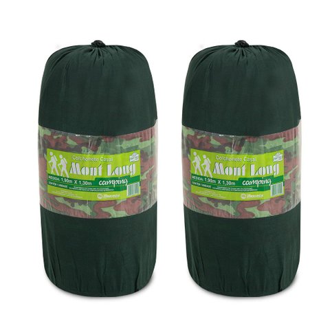 Kit com 2 Colchonetes Mont Long para Camping Solteiro 190X60cm