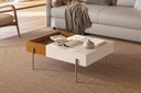 Ver imagem 5 de Mesa de Centro Leme Moderna com Bandeja Integrada - Cinamomo Off White - Madetec
