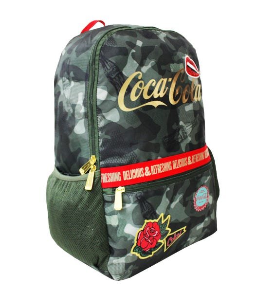 Mochila Escolar Camuflada Coca Cola Pacific Patches Mimetism - 2