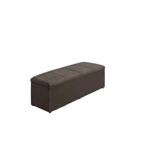 Calçadeira Baú Raissa 120 cm Suede Marrom Claro