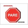 Placas De Pare (parada Obrigatória) Adesivo Refletivo R-1 Grau Técnico Comercial - 50x50cm - Comerci - 2