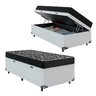 Cama Box Baú Solteiro +Colchão Espuma D20 - 56x88x188cm - e-Shop Casa - Couro Branco - 1