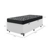 Cama Box Baú Solteiro +Colchão Espuma D20 - 56x88x188cm - e-Shop Casa - Couro Branco - 4