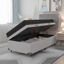 Ver imagem 7 de Cama Box Baú Solteiro +Colchão Espuma D20 - 56x88x188cm - e-Shop Casa - Couro Branco