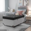 Ver imagem 6 de Cama Box Baú Solteiro +Colchão Espuma D20 - 56x88x188cm - e-Shop Casa - Couro Branco
