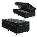 Ver imagem 1 de Cama Box Baú Solteiro + Colchão Espuma D20 - 56x88x188cm - e-Shop Casa - Suede Preto