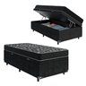 Cama Box Baú Solteiro + Colchão Espuma D20 - 56x88x188cm - e-Shop Casa - Suede Preto - 1
